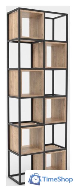 Стеллаж Hype Mebel Грос-2 70x175 (черный/дуб галифакс натуральный) - Изображение №1 — Интернет-магазин Time-Shop