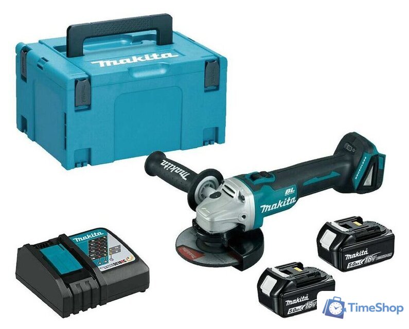 Угловая шлифмашина Makita DGA506RTJ (с 2-мя АКБ, кейс) - Изображение №1 — Интернет-магазин Time-Shop
