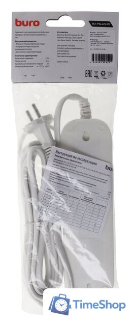 Удлинитель Buro BU-PSL4.5/W - Изображение №5 — Интернет-магазин Time-Shop