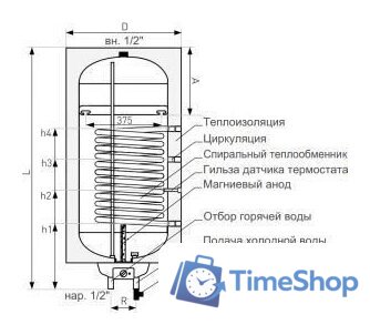 Бойлер косвенного нагрева Galmet Mini Tower SGW(S)140R (w/s) H - Изображение №2 — Интернет-магазин Time-Shop