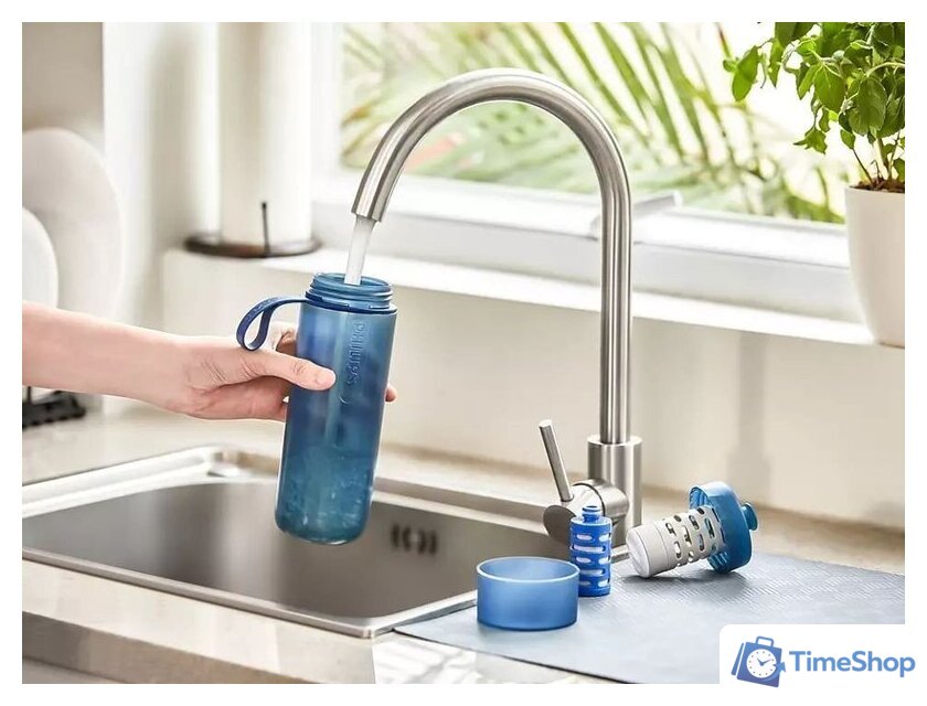 Бутылка для воды Philips GoZero AWP2712BLR/31 590мл (синий) - Изображение №3 — Интернет-магазин Time-Shop
