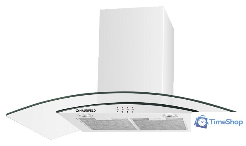 Кухонная вытяжка MAUNFELD Ancona PlusA Isla 90 (белый/прозрачное стекло) - Изображение №1 — Интернет-магазин Time-Shop
