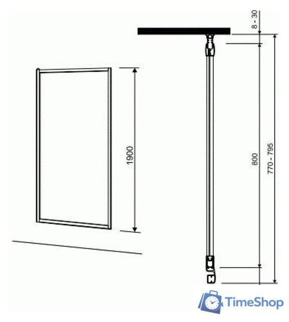 Душевая стенка Kolo Geo 6 GSKS80222003 - Изображение №3 — Интернет-магазин Time-Shop