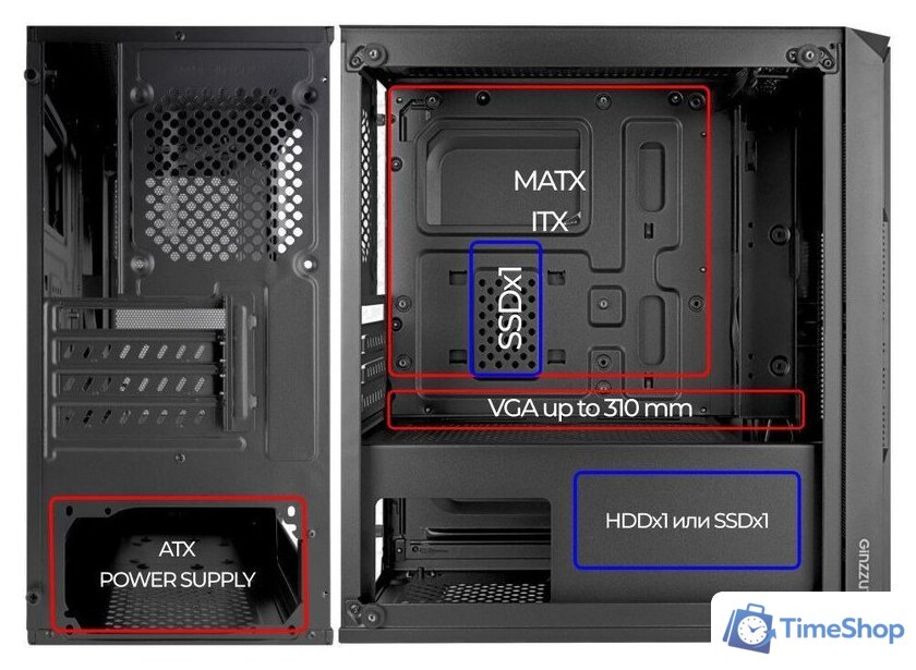 Корпус Ginzzu CL580 - Изображение №9 — Интернет-магазин Time-Shop