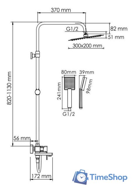 Душевая система  Wasserkraft A177.118.141.087.CH - Изображение №3 — Интернет-магазин Time-Shop