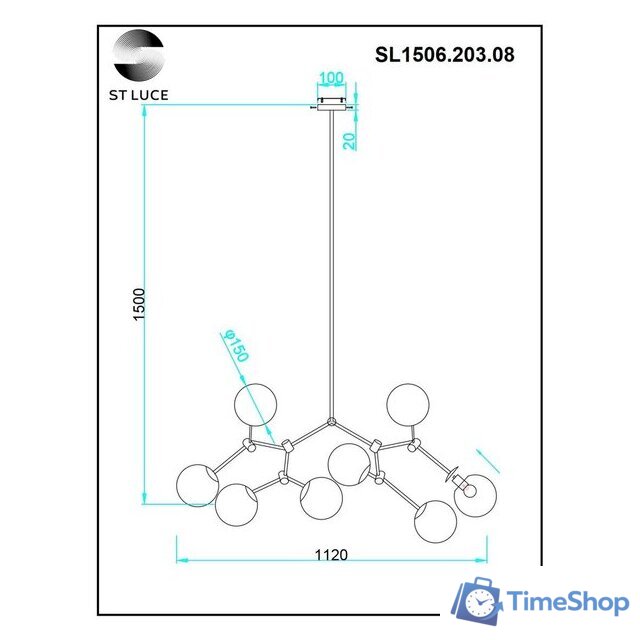 Подвесная люстра ST Luce Chieti SL1506.203.08 - Изображение №6 — Интернет-магазин Time-Shop