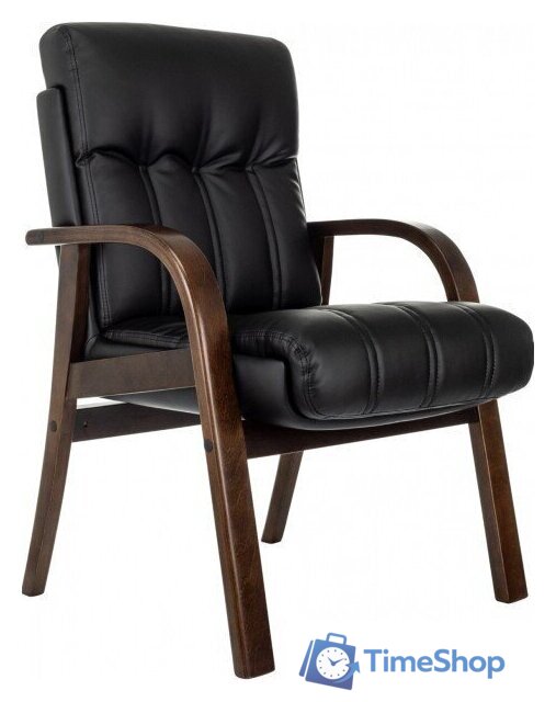 Офисный стул Бюрократ T-9932W-CF-Eco (черный, экокожа) - Изображение №1 — Интернет-магазин Time-Shop