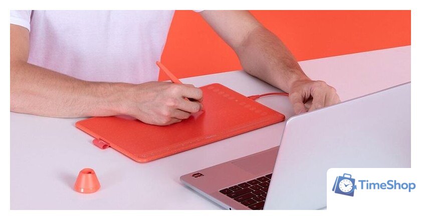 Графический планшет Huion HS611 (коралловый красный) - Изображение №9 — Интернет-магазин Time-Shop