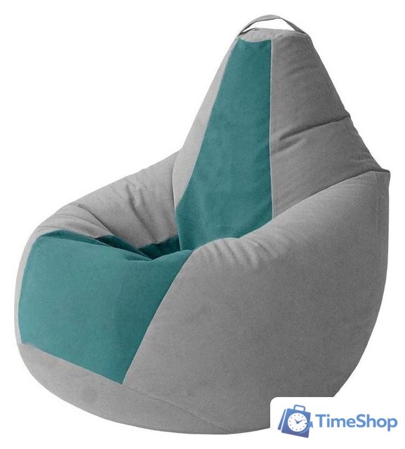 Кресло-мешок Kreslomeshki Груша Kombo XXXL GKV-145x100-SBI (сталь/бирюза) - Изображение №1 — Интернет-магазин Time-Shop