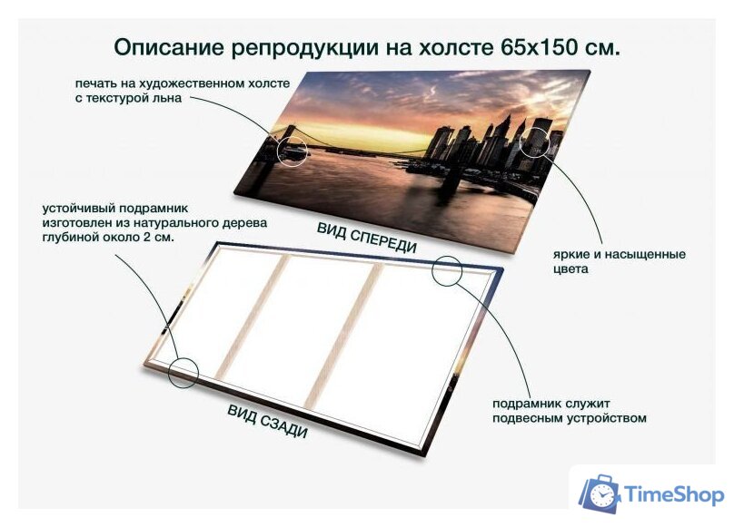 Картина Stamprint Бруклинский мост СТ006 (65x150) - Изображение №5 — Интернет-магазин Time-Shop