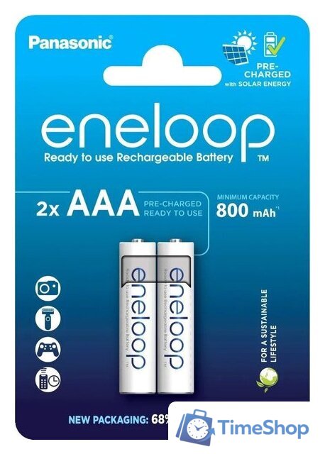 Аккумулятор Panasonic Eneloop AAA BK-4MCDE/2CP (2 шт) - Изображение №1 — Интернет-магазин Time-Shop
