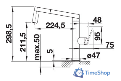 Смеситель Blanco Panera-S (нержавеющая сталь) - Изображение №3 — Интернет-магазин Time-Shop