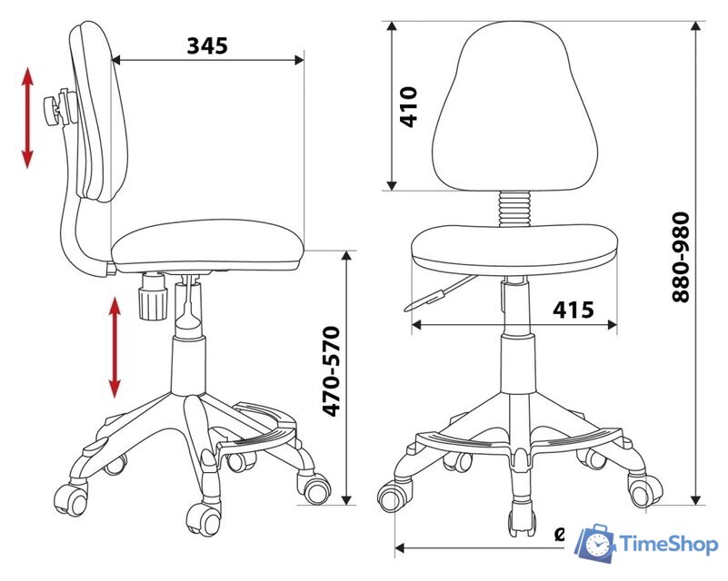 Компьютерное кресло Бюрократ KD-4-F/TW-55 (голубой) - Изображение №2 — Интернет-магазин Time-Shop