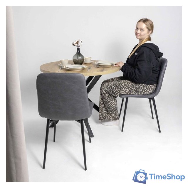 Стул Алвест AV 406-N (графитовая замша Kiprus 13/черный) - Изображение №2 — Интернет-магазин Time-Shop