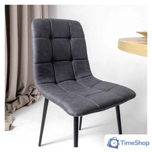 Стул Алвест AV 406-N (графитовая замша Kiprus 13/черный) - Изображение №6 — Интернет-магазин Time-Shop