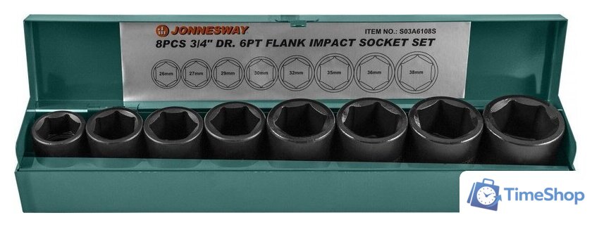 Набор головок слесарных Jonnesway S03A6108S (8 предметов) - Изображение №1 — Интернет-магазин Time-Shop