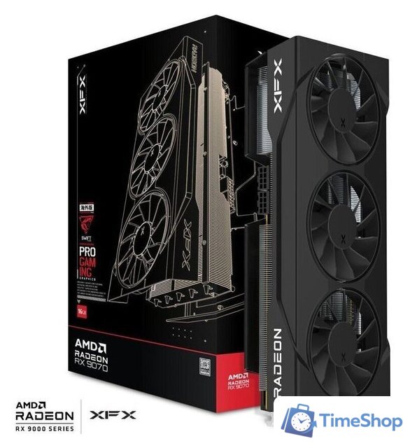 Видеокарта XFX Swift AMD Radeon RX 9070 OC Triple 90mm Fan Gaming Edition RX-97SWFT3B7 - Изображение №6 — Интернет-магазин Time-Shop