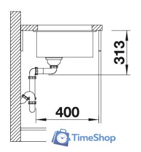 Кухонная мойка Blanco Subline 400-U (шампань) - Изображение №5 — Интернет-магазин Time-Shop