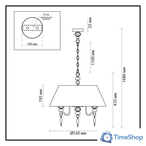 Подвесная люстра Odeon Light Sochi 4896/5 - Изображение №2 — Интернет-магазин Time-Shop