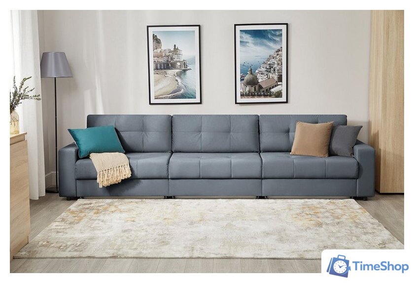 Диван Mio Tesoro Манчестер 292 1.5ек-1.5ек-1.5ек (968 серый) - Изображение №11 — Интернет-магазин Time-Shop