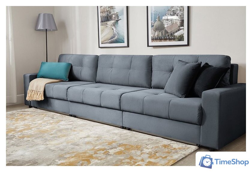 Диван Mio Tesoro Манчестер 292 1.5ек-1.5ек-1.5ек (968 серый) - Изображение №12 — Интернет-магазин Time-Shop