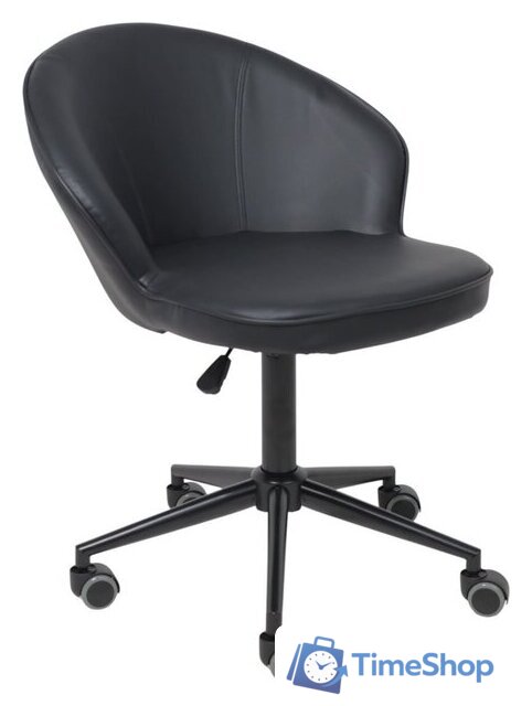 Офисное кресло AksHome Foxy (экокожа, черный/черный) - Изображение №1 — Интернет-магазин Time-Shop