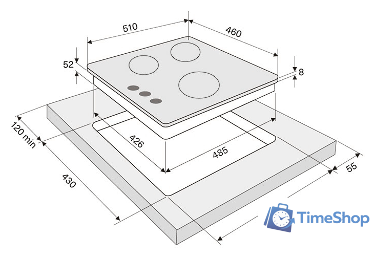 Варочная панель Krona Cortesia 45 BL - Изображение №4 — Интернет-магазин Time-Shop