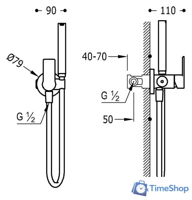 Гигиенический душ Tres Loft 20522301OR - Изображение №2 — Интернет-магазин Time-Shop