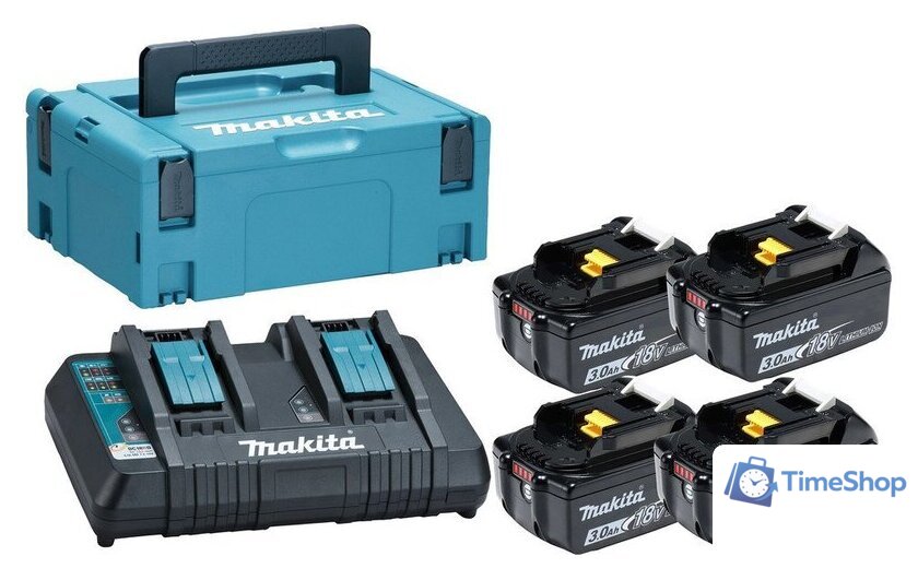 Аккумулятор с зарядным устройством Makita 197970-3 (18В/4x3 Ah + 18В + кейс) - Изображение №1 — Интернет-магазин Time-Shop