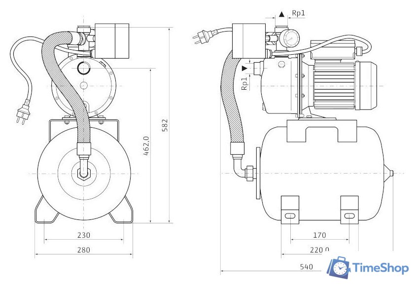 Насосная станция Wilo Jet HWJ 20 L 204 (1~230 В) - Изображение №2 — Интернет-магазин Time-Shop