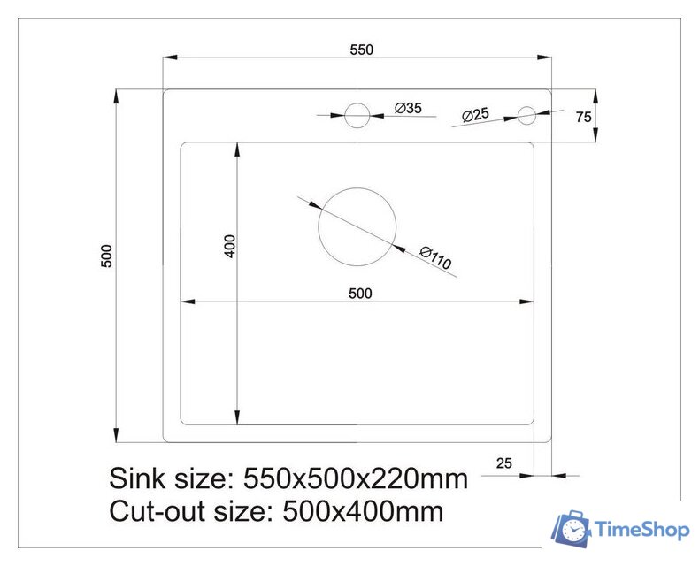 Кухонная мойка Asteria A5550NB-D1 (черный декор) - Изображение №7 — Интернет-магазин Time-Shop