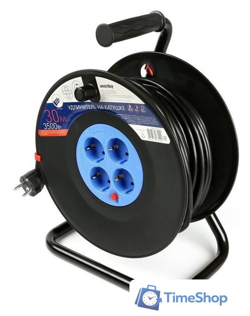Удлинитель на катушке SmartBuy SBE-16-4-30-Z - Изображение №1 — Интернет-магазин Time-Shop