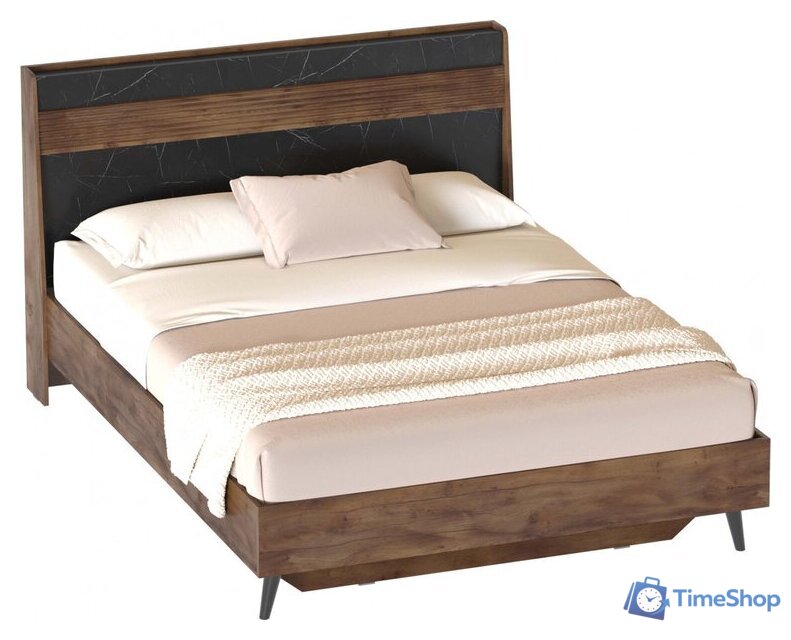 Кровать Мебельград Браун 160x200 (таксония/мрамор неро маркина) - Изображение №1 — Интернет-магазин Time-Shop