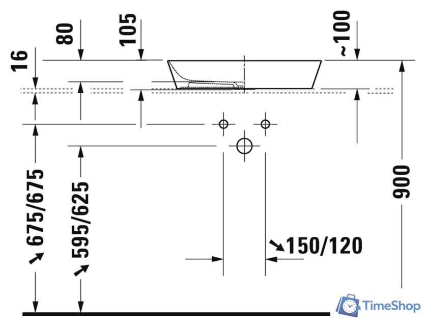 Умывальник Duravit Cape Cod 2347550000 - Изображение №2 — Интернет-магазин Time-Shop