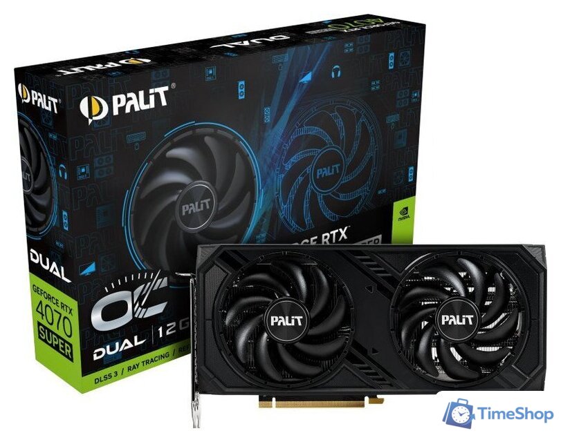 Видеокарта Palit GeForce RTX 4070 Super Dual OC 12GB NED407SS19K9-1043D - Изображение №3 — Интернет-магазин Time-Shop