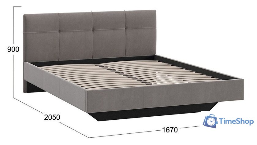 Кровать Трия Элис тип 1 с мягкой обивкой 160x200 (велюр мокко) - Изображение №3 — Интернет-магазин Time-Shop