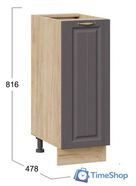 Шкаф напольный Трия Лина 1Н3 (дуб крафт золотой/графит) - Изображение №3 — Интернет-магазин Time-Shop