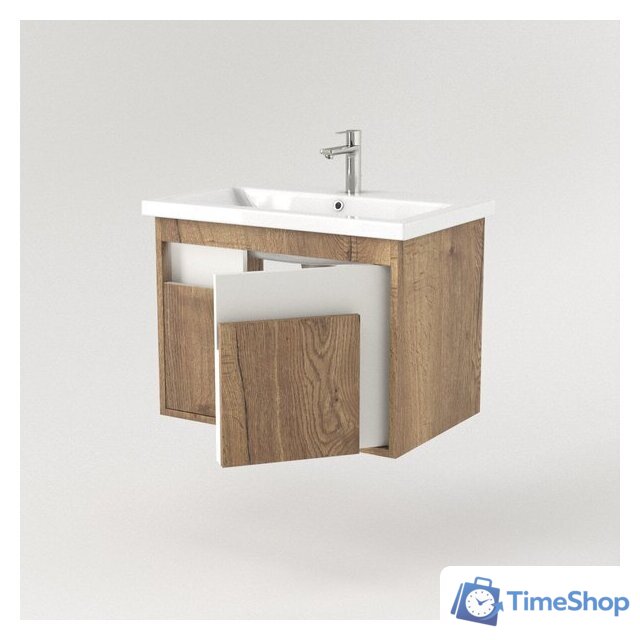  Дабер Тумба под умывальник 016 60 Т16.6.0.21_light (с подсветкой, дуб галифакс/белый) - Изображение №3 — Интернет-магазин Time-Shop