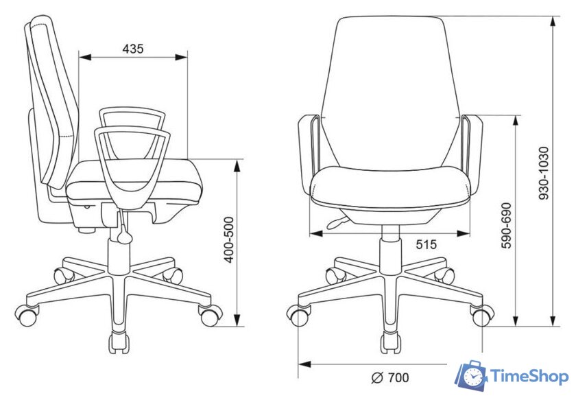 Офисное кресло Бюрократ CH-W545 (синий) - Изображение №5 — Интернет-магазин Time-Shop