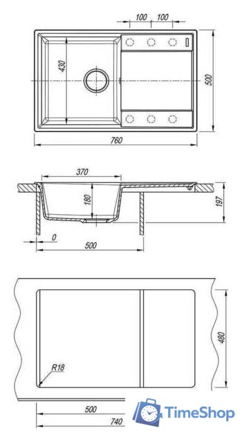 Кухонная мойка Lemark Imandra 9910029 (серый) - Изображение №3 — Интернет-магазин Time-Shop