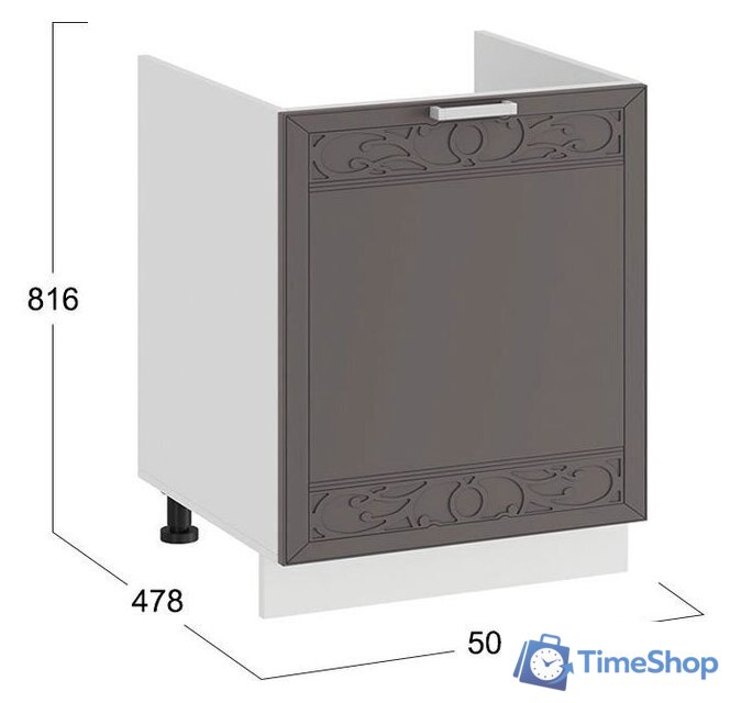 Шкаф напольный Трия Долорес 1Н5М (белый/муссон) - Изображение №3 — Интернет-магазин Time-Shop