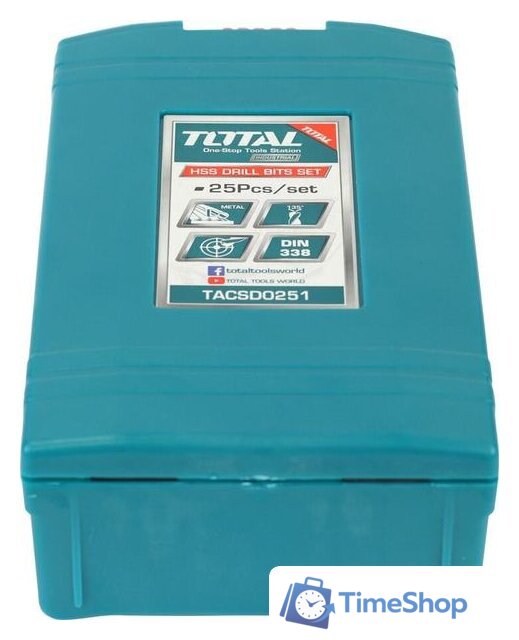 Набор сверл Total TACSD0251 (25 предметов) - Изображение №9 — Интернет-магазин Time-Shop