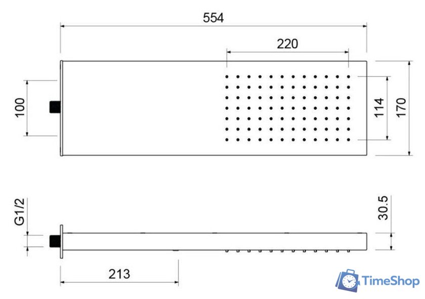 Душевая лейка Aquatek AQ2084CR - Изображение №2 — Интернет-магазин Time-Shop