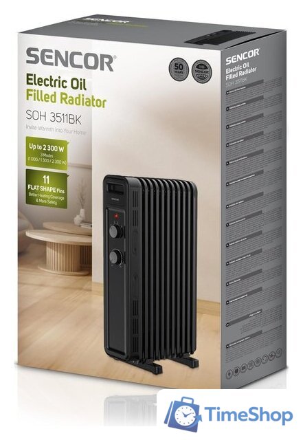 Масляный радиатор Sencor SOH 3511BK - Изображение №13 — Интернет-магазин Time-Shop