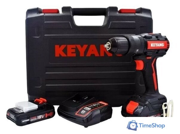 Дрель-шуруповерт Keyang DD18BL-W Set (с 2-мя АКБ, кейс) - Изображение №1 — Интернет-магазин Time-Shop