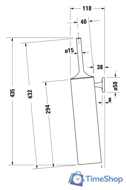 Ершик для унитаза Duravit Starck T 0099464600 (черный) - Изображение №2 — Интернет-магазин Time-Shop