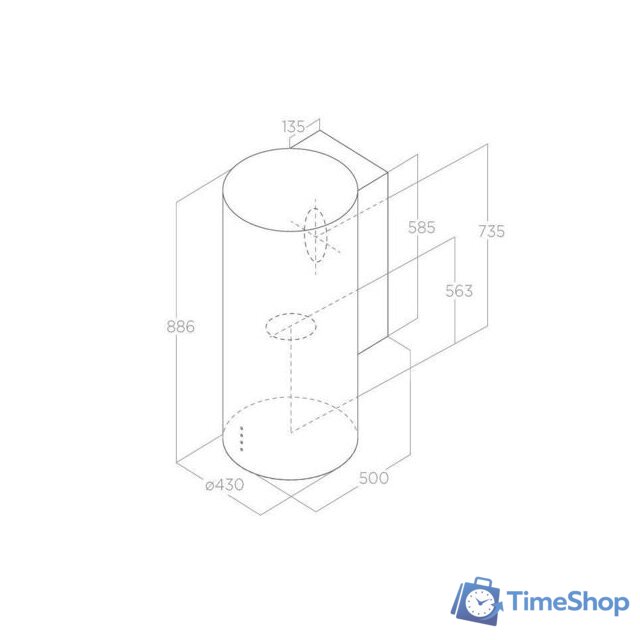 Кухонная вытяжка Elica Tube Pro IX/A/43 - Изображение №2 — Интернет-магазин Time-Shop