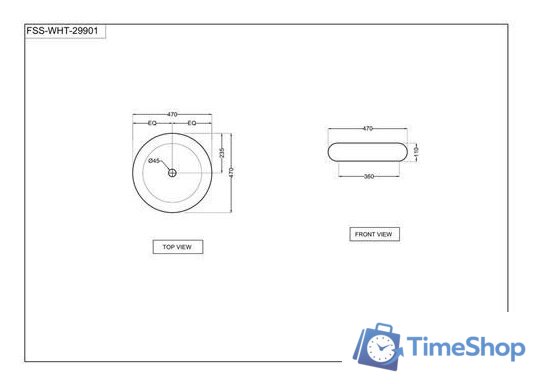 Умывальник Jaquar FSS-WHT-29901 - Изображение №2 — Интернет-магазин Time-Shop