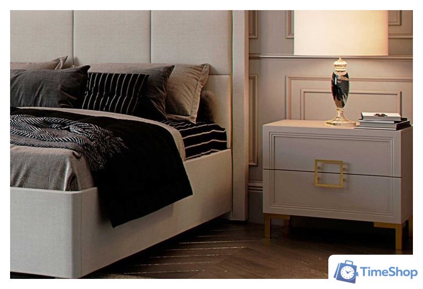 Кровать Ангстрем Дольче спальня с ПМ ДЛ-811.26 исп.30 (кашемир серый) - Изображение №16 — Интернет-магазин Time-Shop