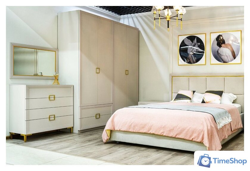 Кровать Ангстрем Дольче спальня с ПМ ДЛ-811.26 исп.30 (кашемир серый) - Изображение №9 — Интернет-магазин Time-Shop